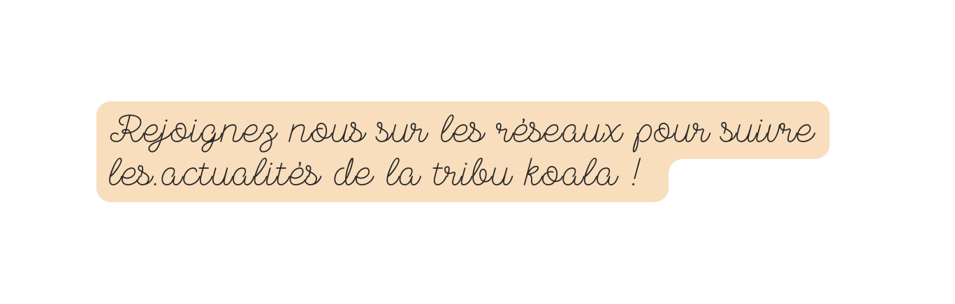 Rejoignez nous sur les réseaux pour suivre les actualités de la tribu koala